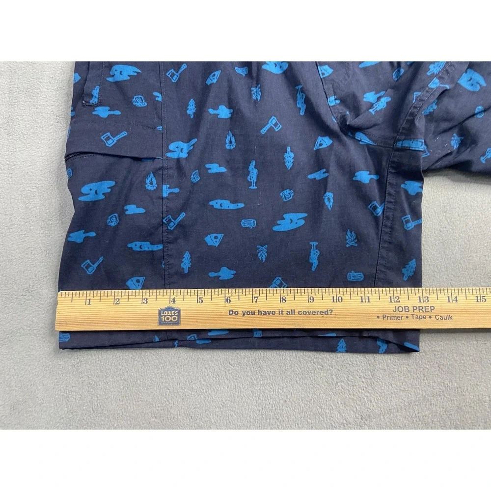 The North Face Shorts Men Large Blue Woods Print Class V Pull-On Nylon Hike Belt